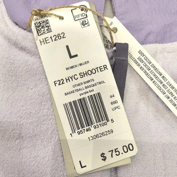 Adidas Hoop York City Shooting Shirt Purple HE1262 - Women's Size L - Picture 8 of 8